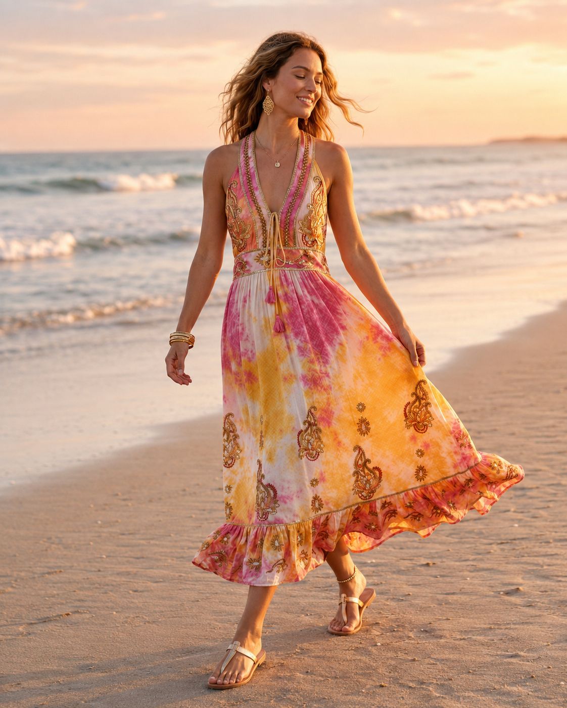 Boho Strappy Dress for Beach and Summer – Beach Air
