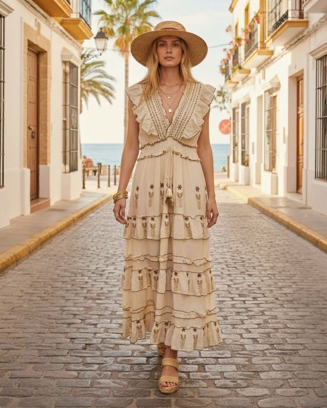 Velora Maxi – Vestido Largo Boho Bordado | Fiesta y Día a Día