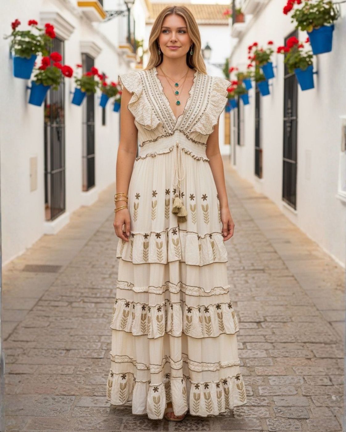 Velora Maxi – Vestido Largo Boho Bordado | Fiesta y Día a Día
