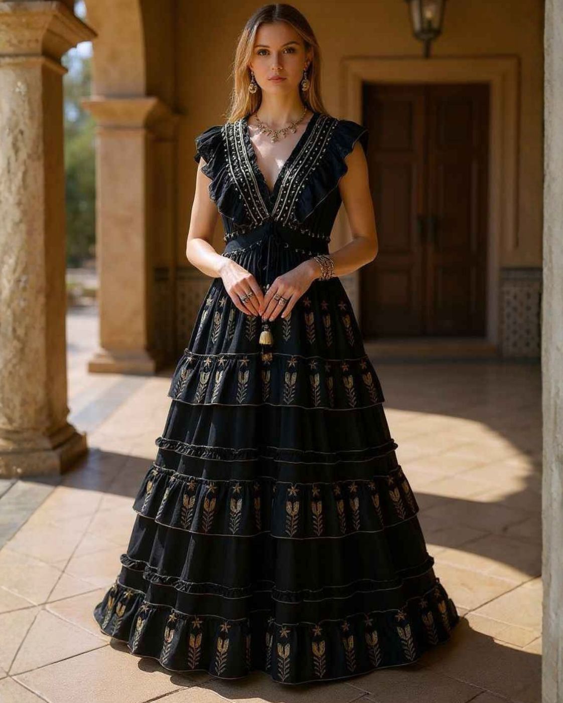 Velora Maxi – Vestido Largo Boho Bordado | Fiesta y Día a Día