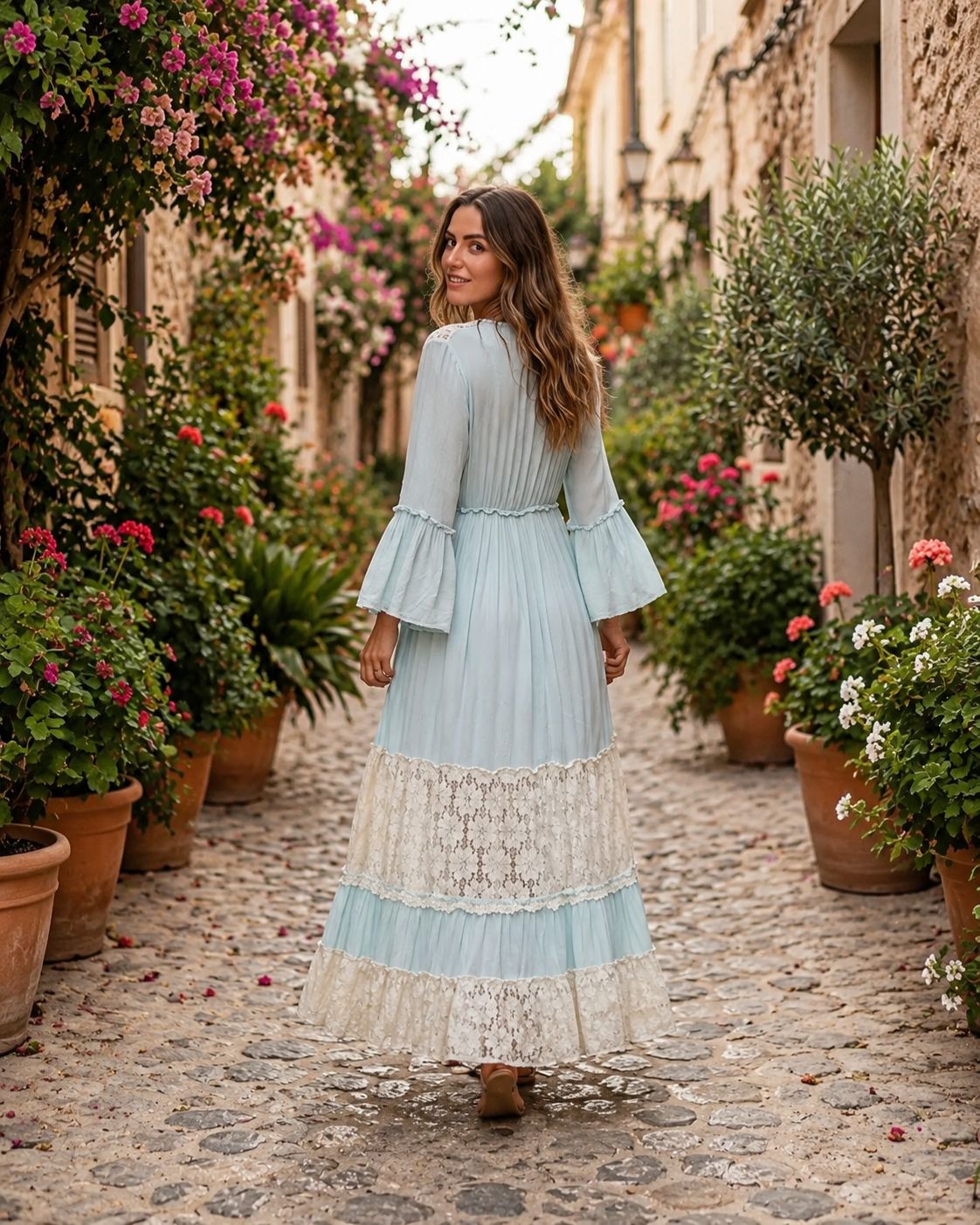 Bohemian Soul – Maxi Dress with Lace and Embroidery | Free and Elegant