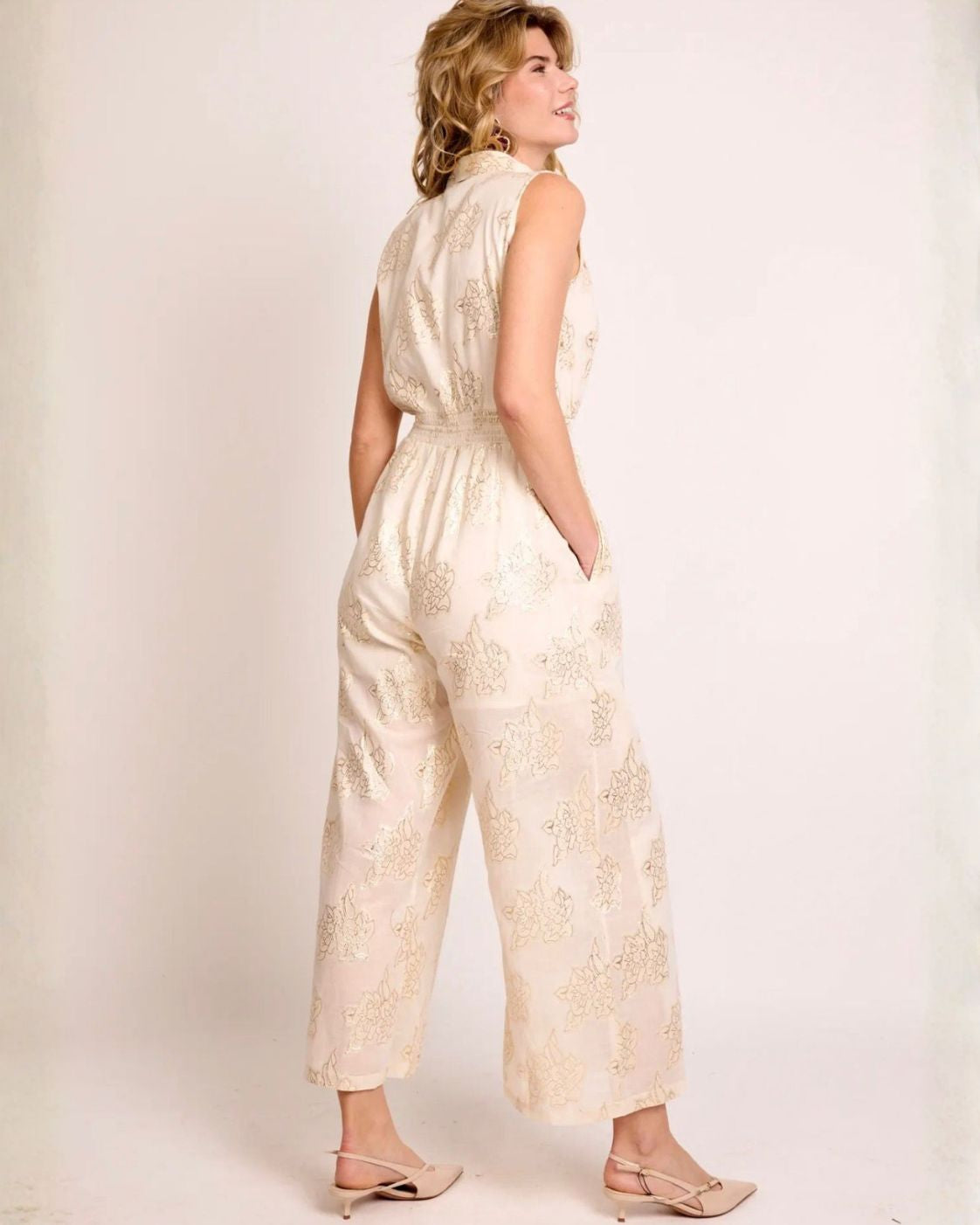 Luna Grace - Boho Cotton Jumpsuit | Cream | Comfortable & Stylish