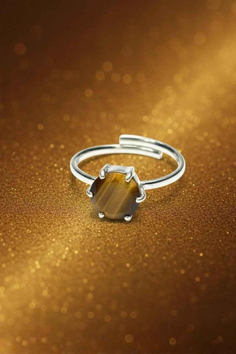Anillo de plata con piedra ojo de tigre