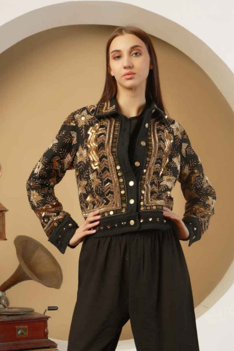 Chaqueta Trama Dorada