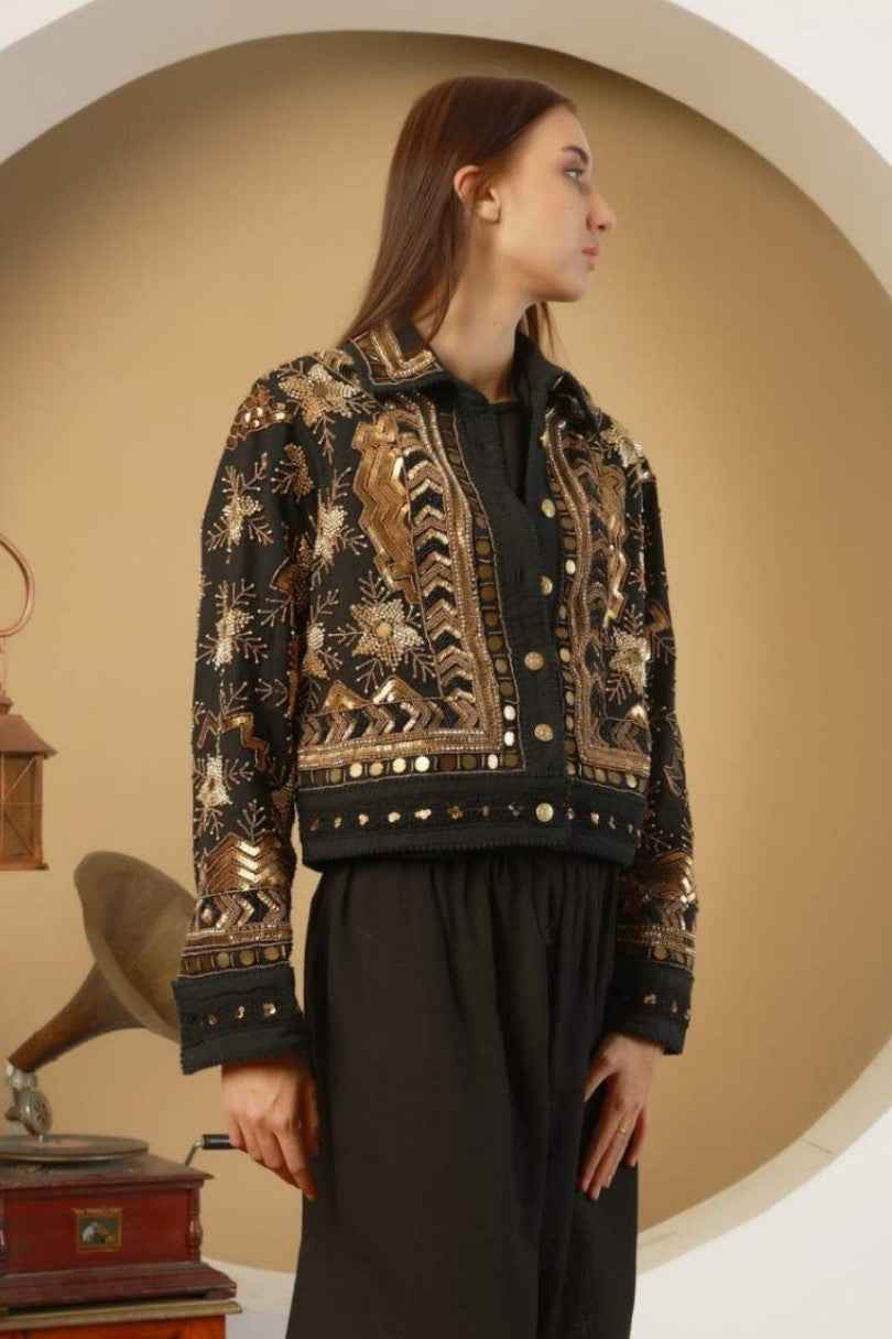 Chaqueta Trama Dorada