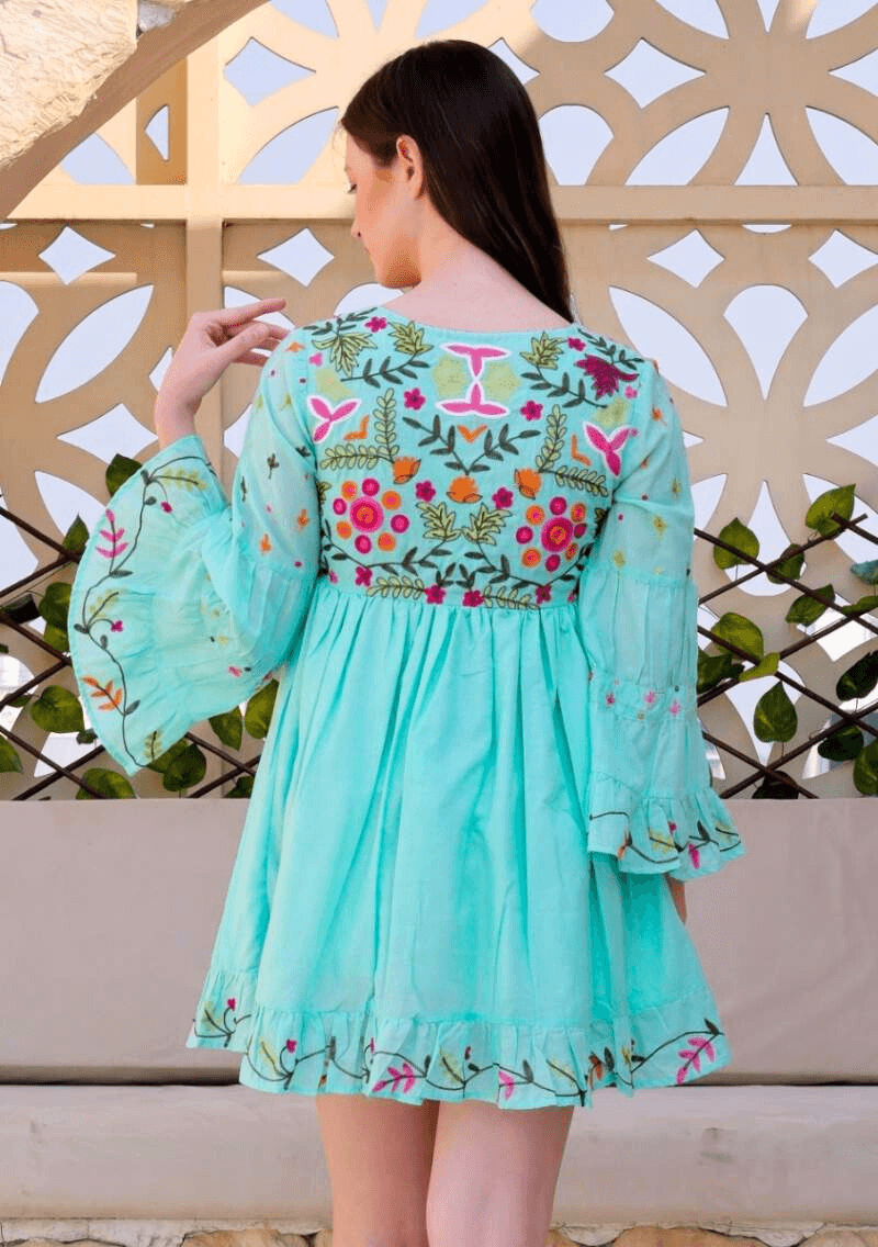 Vestido “Alma Libre” de Bordado Floral - Sufi Boho