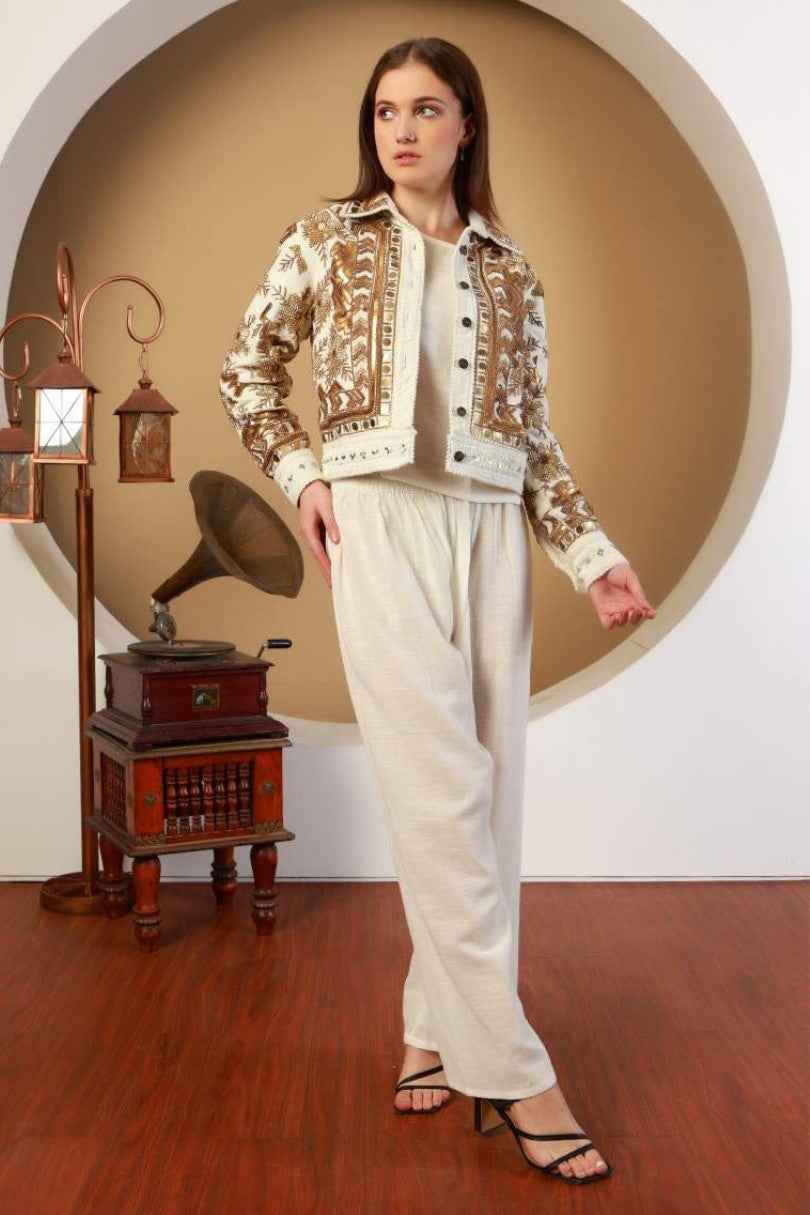 Chaqueta Trama Dorada