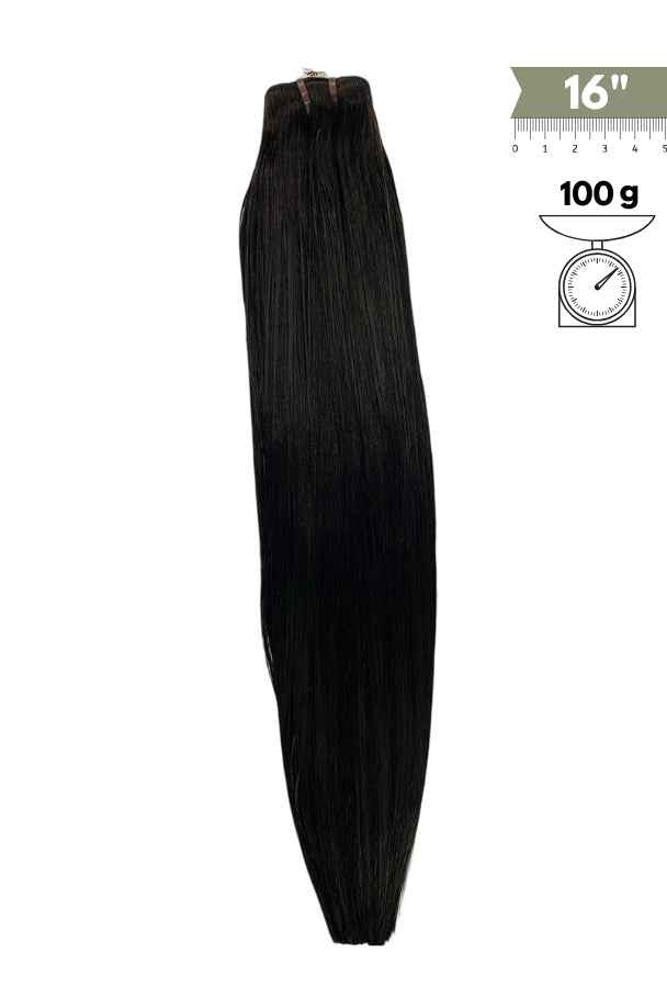 Extensiones de Cabello Natural Remy Liso Cosido 40 cm (16”) Virgin Hair