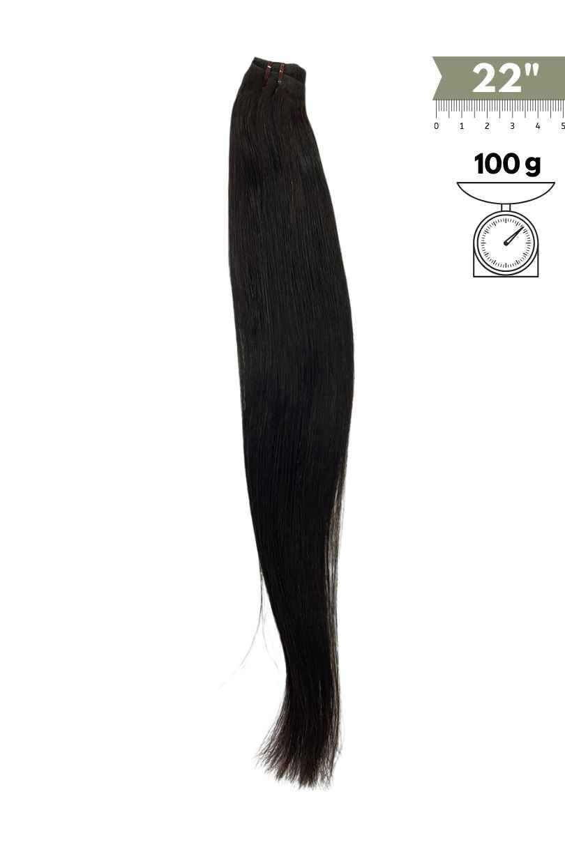 Extensiones de Cabello Natural Remy Liso Cosido 55 cm (22”) Virgin Hair