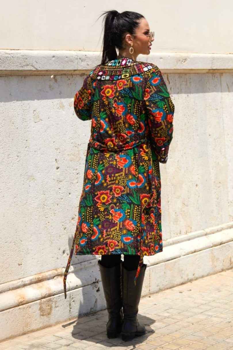 Abrigo Largo Espejos Boho Étnico