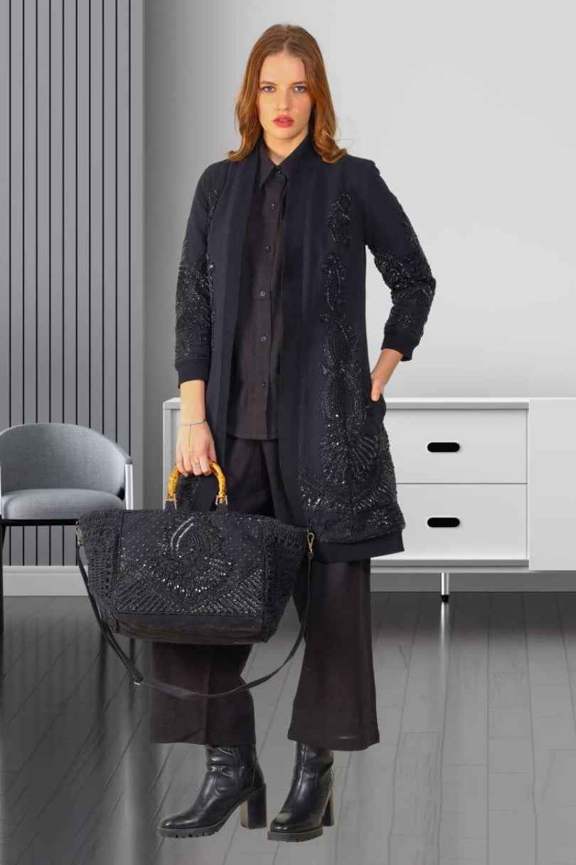 Abrigo Largo Bordado Imperial Boho