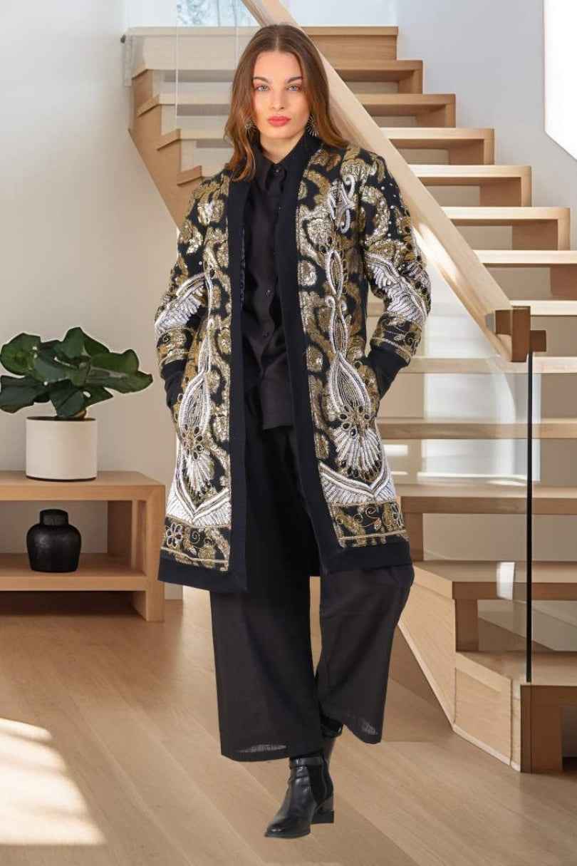 Abrigo Largo Bordado Imperial Boho