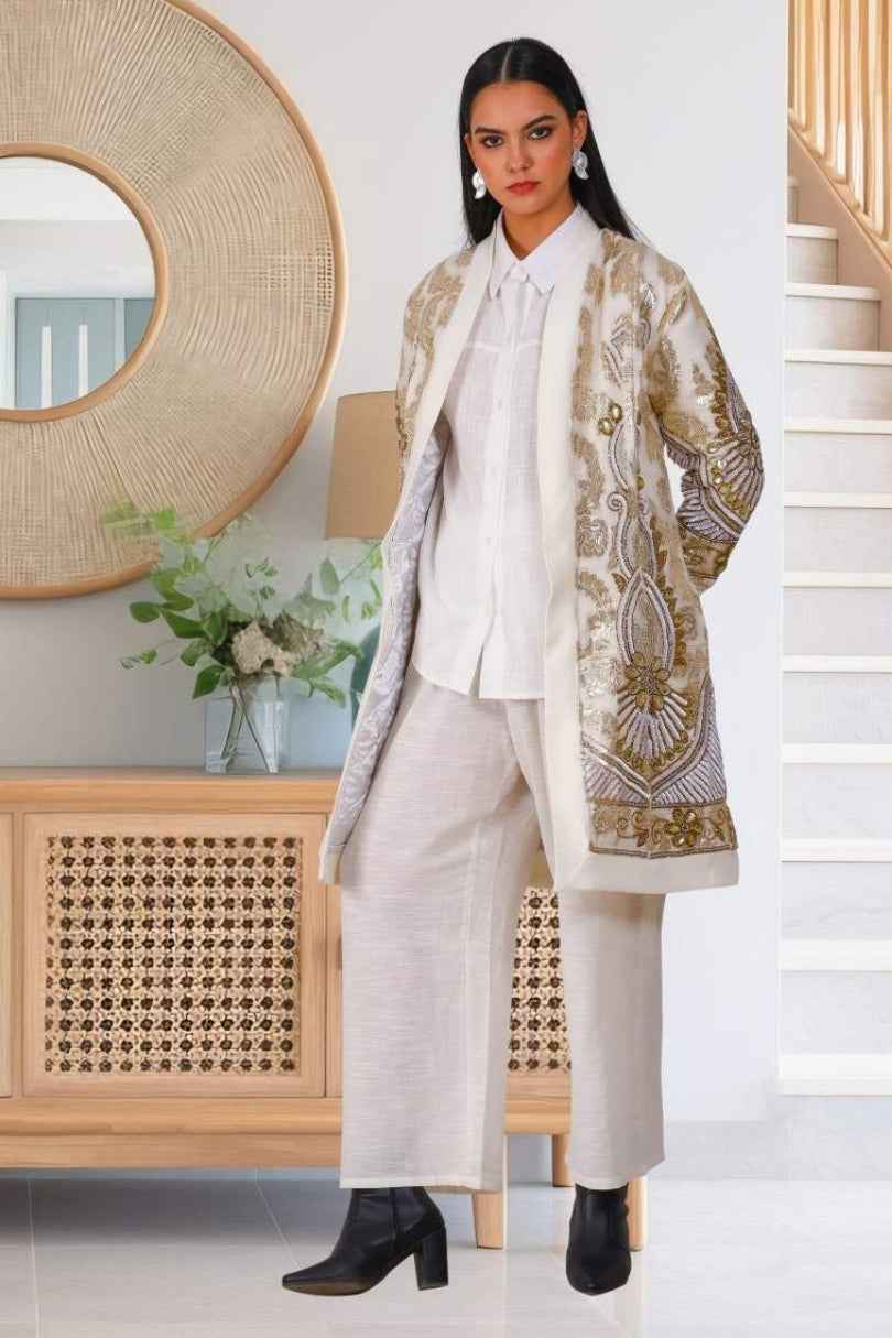 Abrigo Largo Bordado Imperial Boho