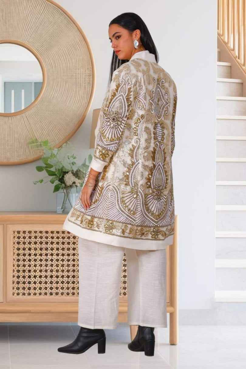 Abrigo Largo Bordado Imperial Boho