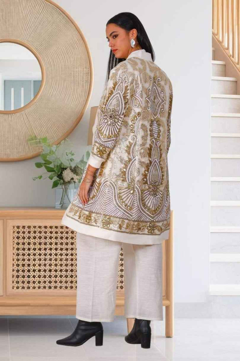 Abrigo Largo Bordado Imperial Boho