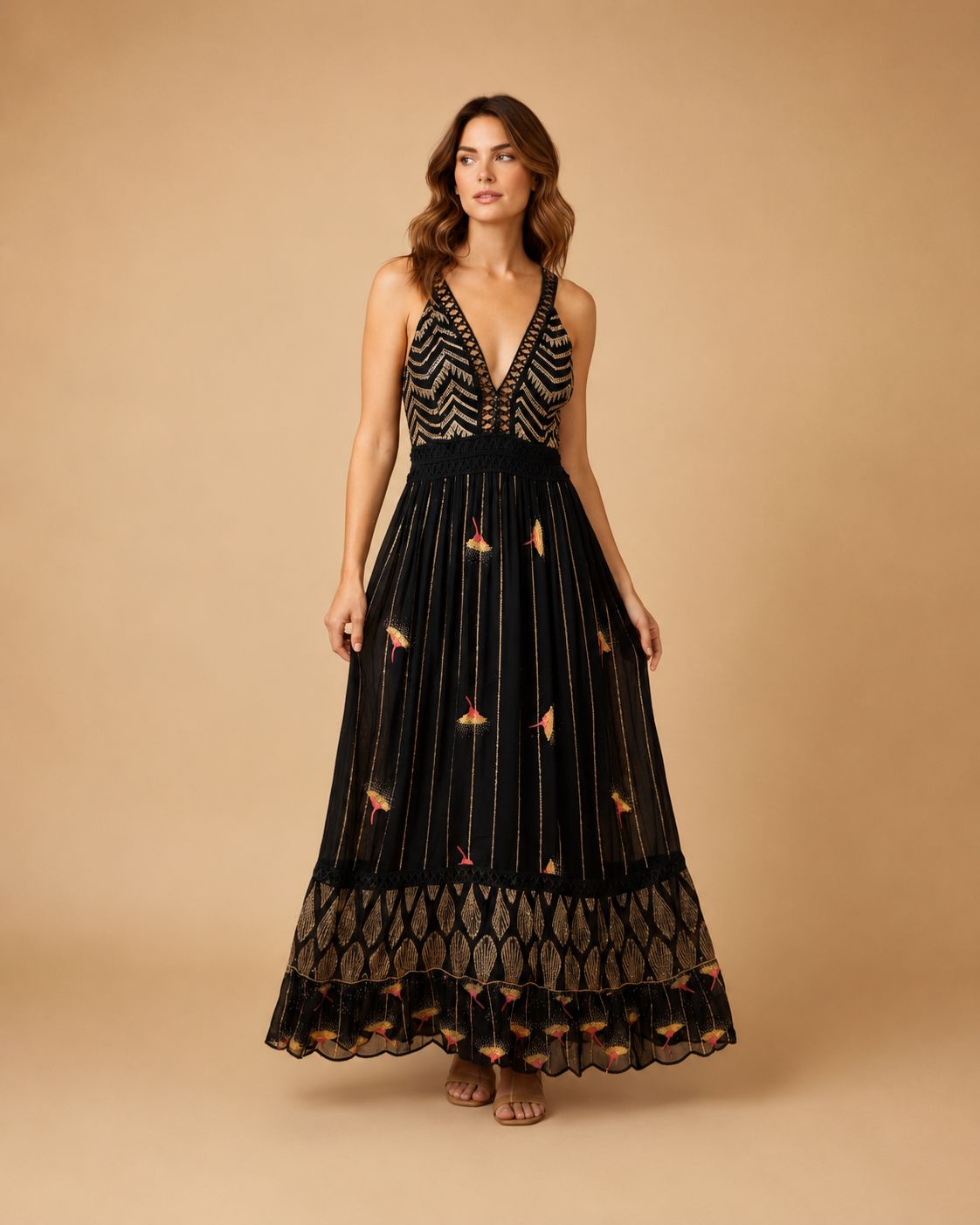 Embroidered Boho Maxi Dress for Parties – Noira