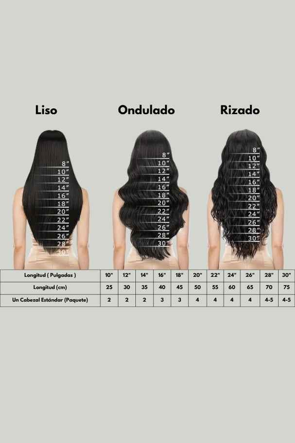 Extensiones de Cabello Natural Remy Ondulado Cosido 30 cm (12”) Virgin Hair