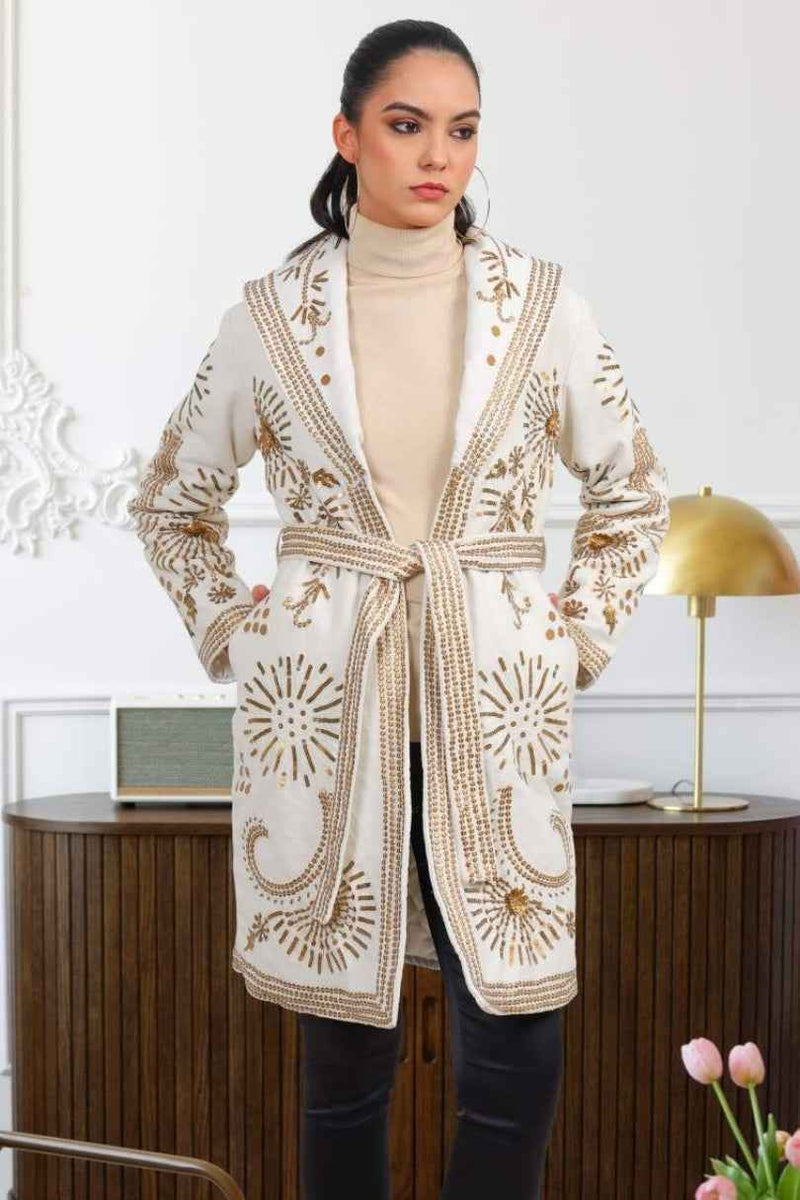 Abrigo Yara con Bordado Dorado
