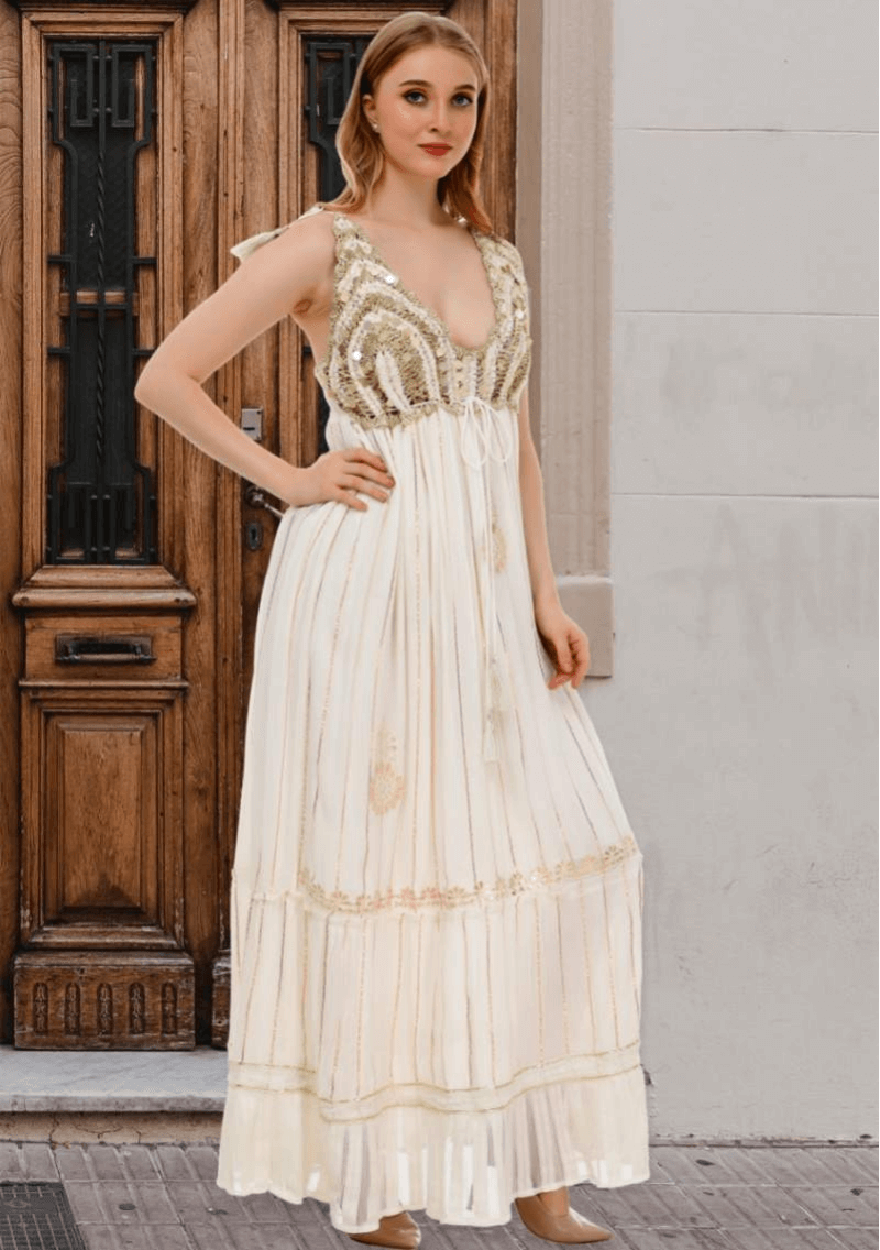 Vestido Sol de Medianoche con Lentejuelas - Sufi Boho