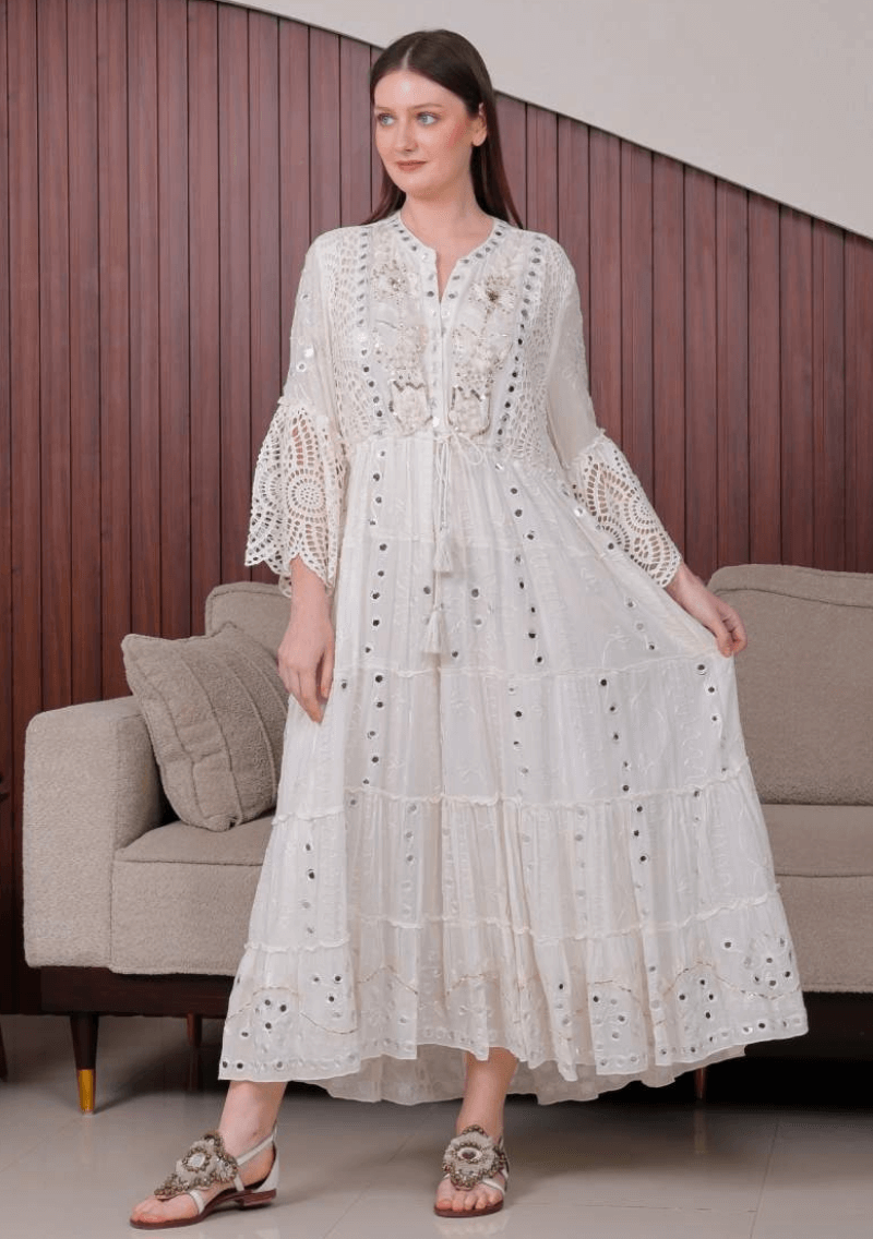 Vestido Mandala Encantada de Encaje y Bordado - Sufi Boho