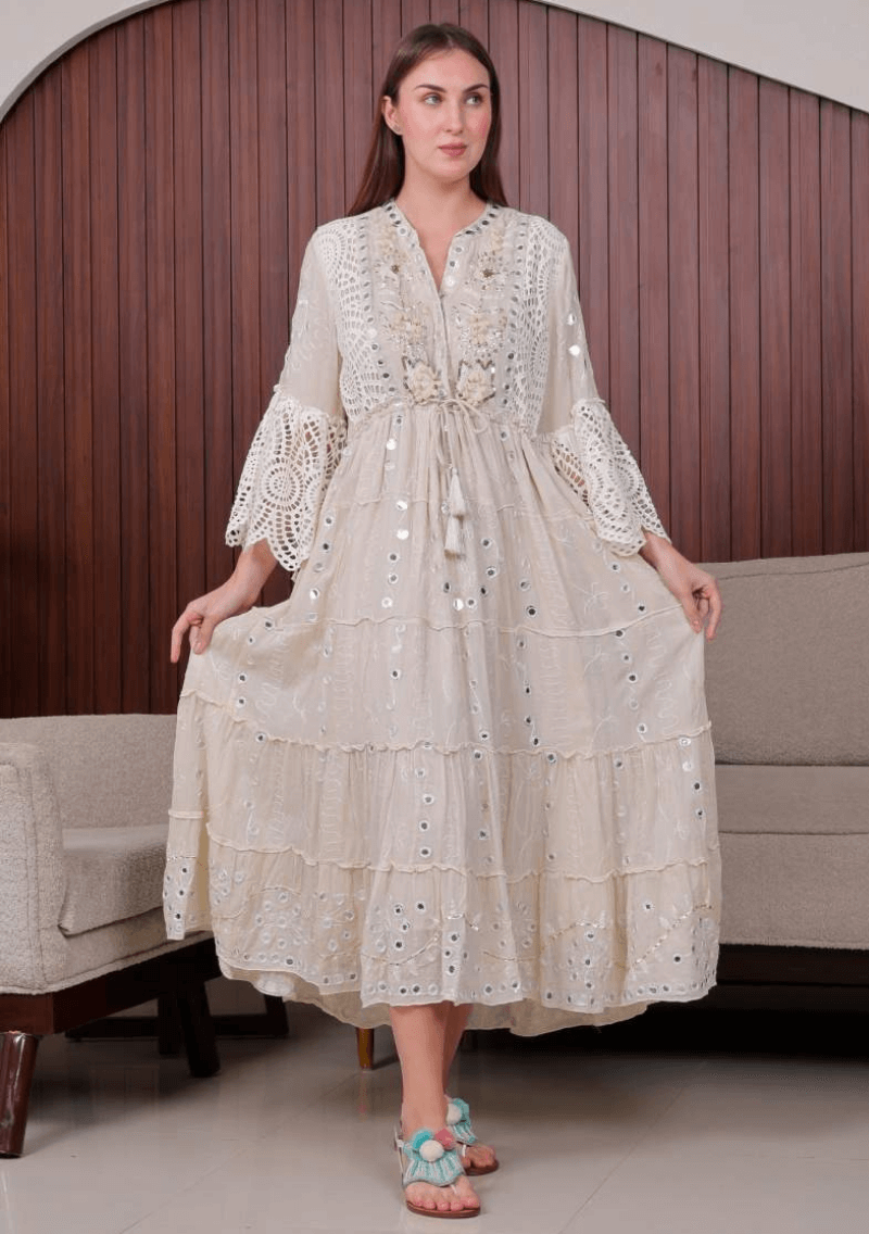 Vestido Mandala Encantada de Encaje y Bordado - Sufi Boho