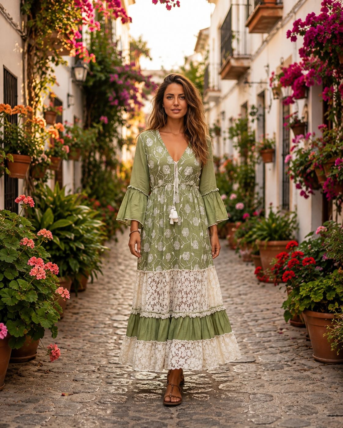 Bohemian Soul – Maxi Dress with Lace and Embroidery | Free and Elegant