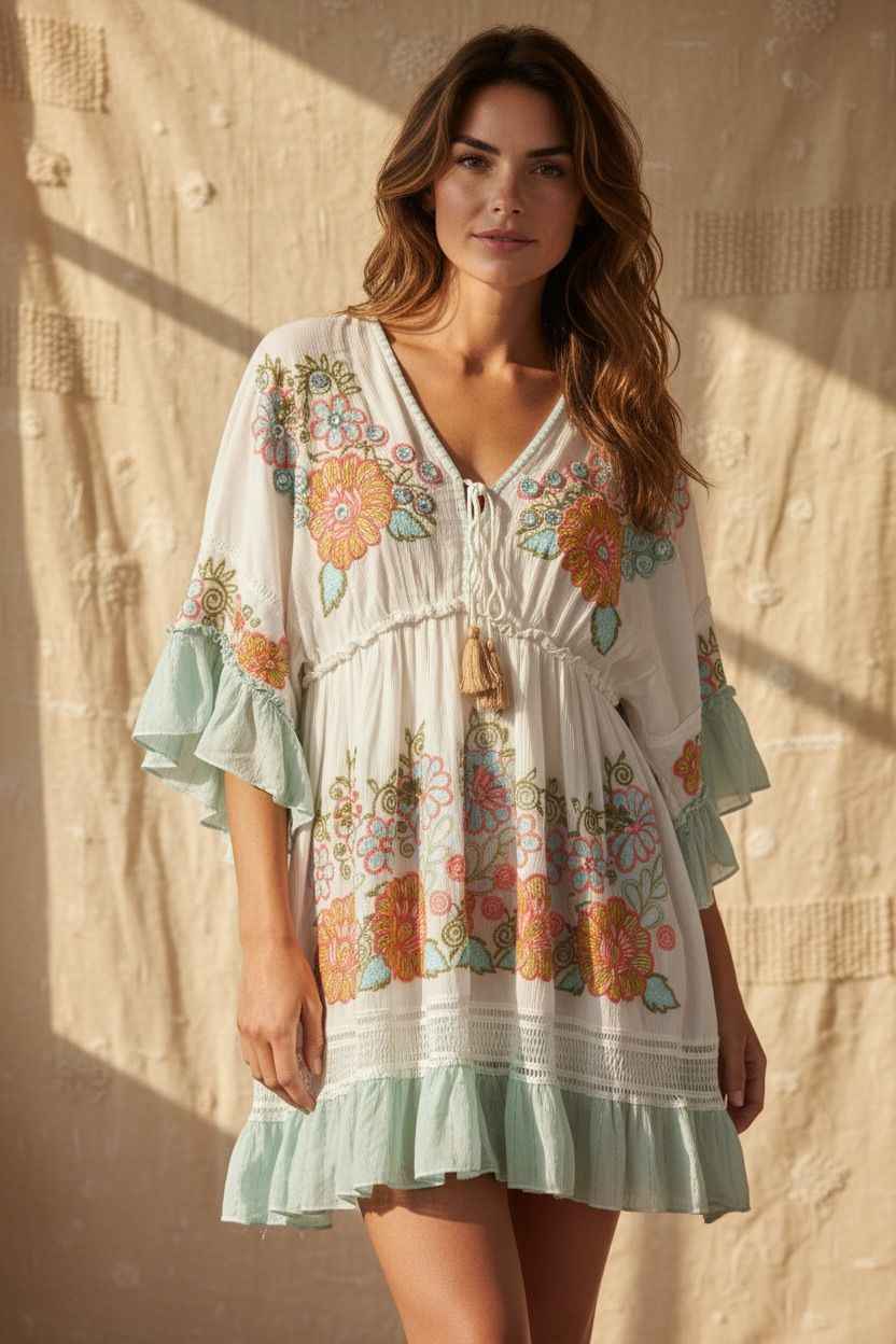 FLORA BOHO SHORT DRESS