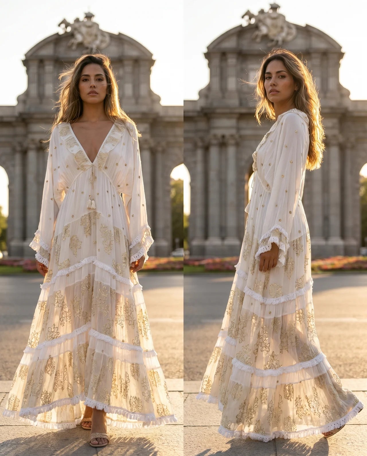 Vestido Bianca – Encanto Bohemio de Lujo Porque refleja perfectamente su diseño fluido, sus delicados bordados y su aire elegante y exclusivo
