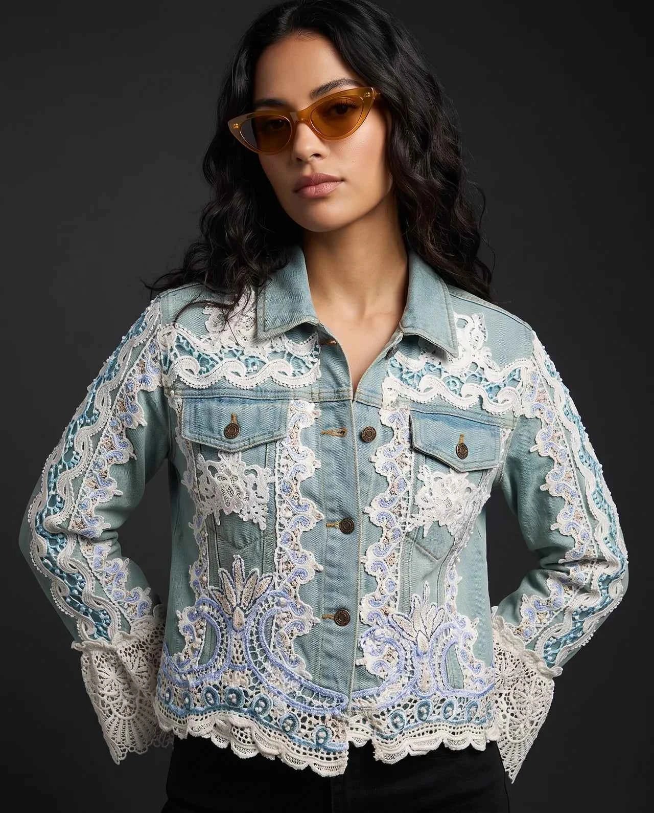Meena Jacket – A Handcrafted Masterpiece Adorned with Hand-Set Stone Embellishments