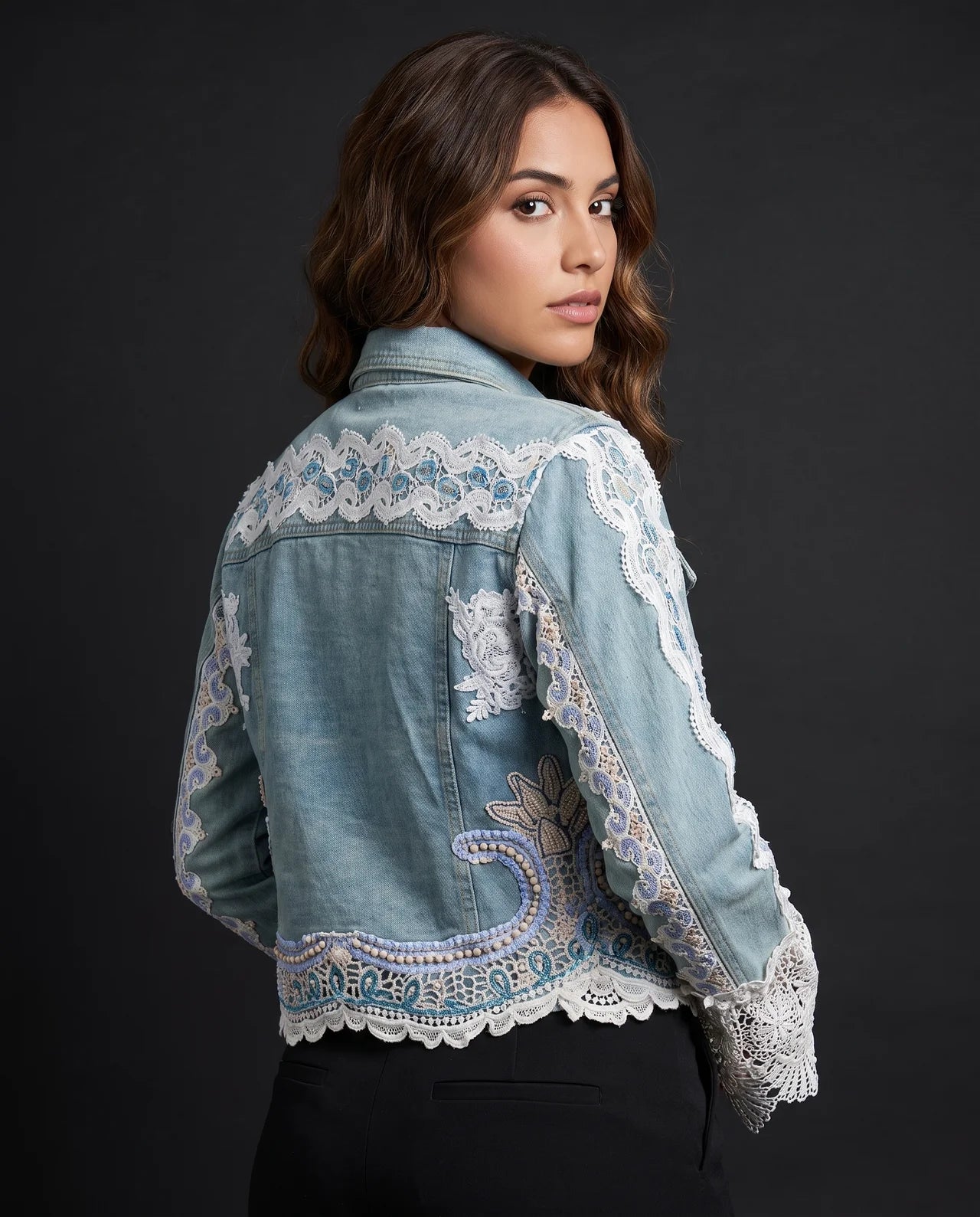 Meena Jacket – A Handcrafted Masterpiece Adorned with Hand-Set Stone Embellishments
