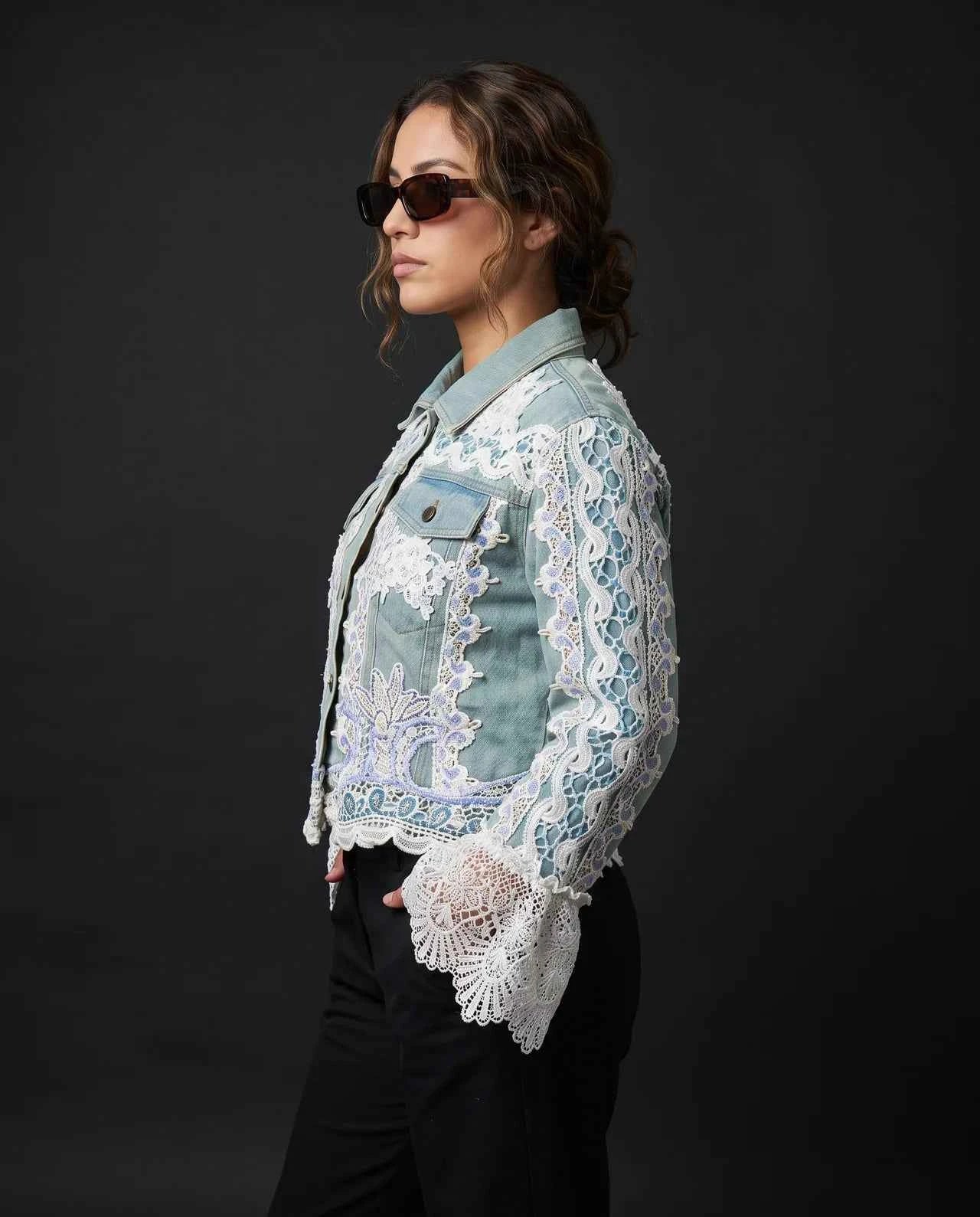 Meena Jacket – A Handcrafted Masterpiece Adorned with Hand-Set Stone Embellishments