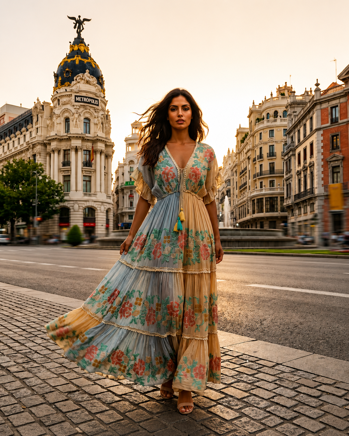 Vestido Fleur d'Élégance-Bordados florales exclusivos, tejido ligero y una silueta fluida que realza tu belleza con naturalidad y sofisticación.