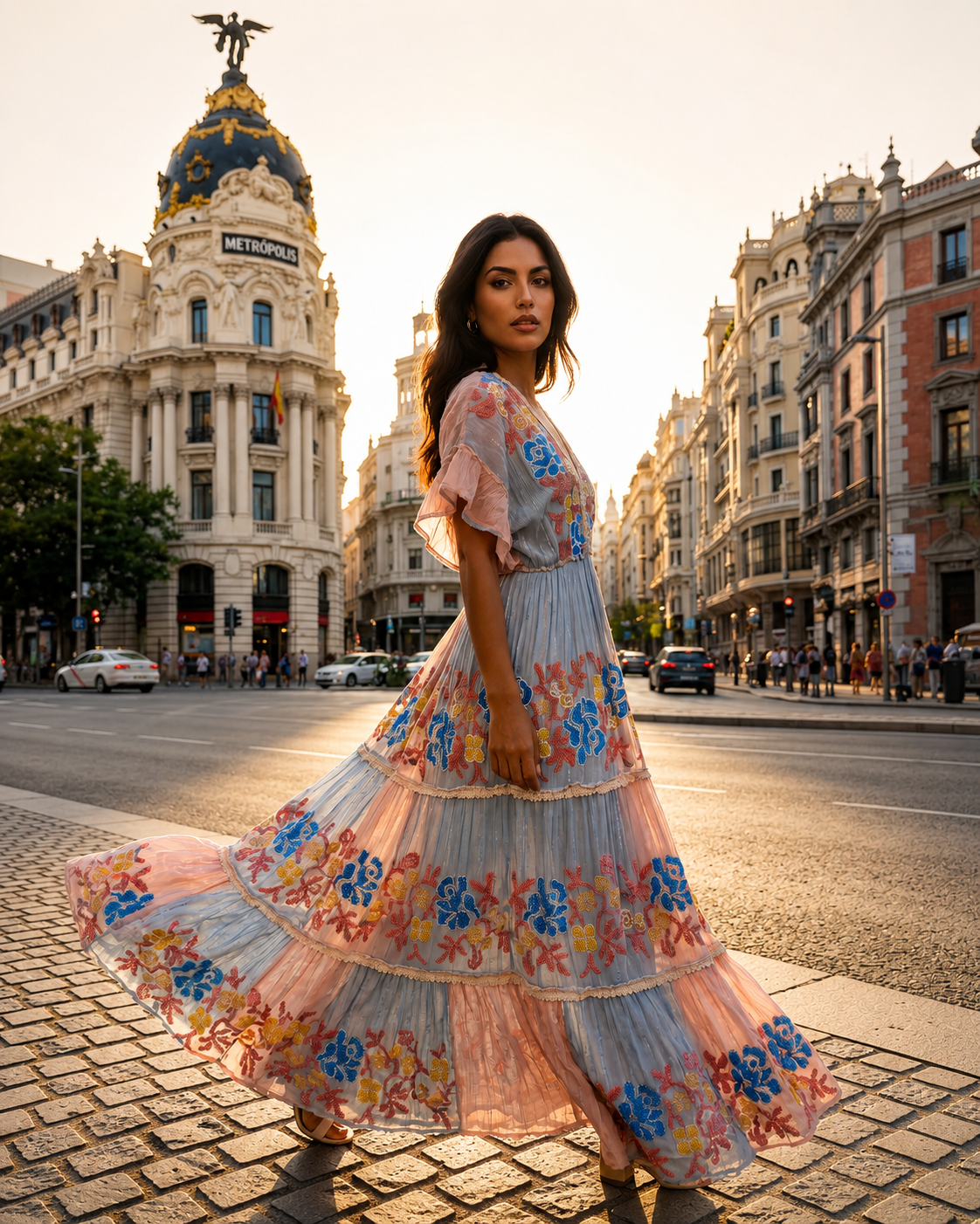 Vestido Fleur d'Élégance-Bordados florales exclusivos, tejido ligero y una silueta fluida que realza tu belleza con naturalidad y sofisticación.