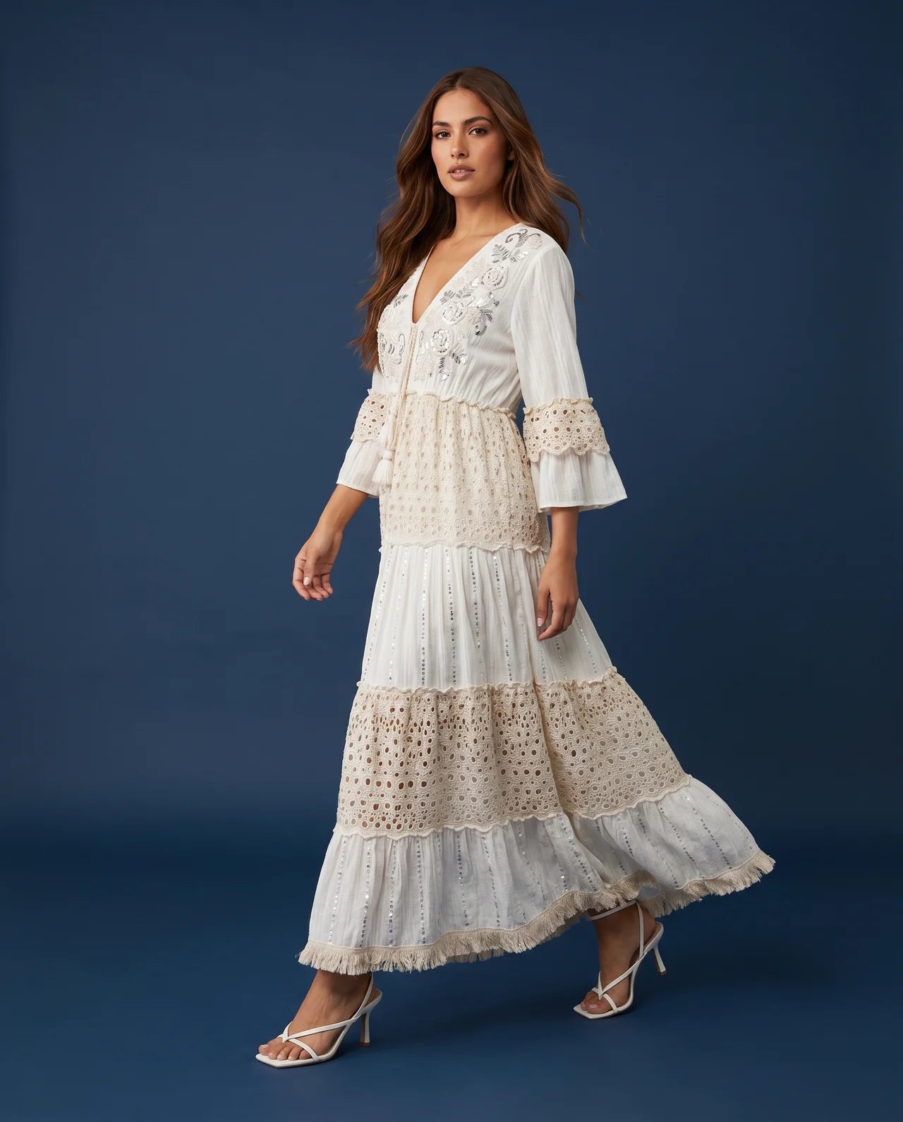 Yale Dress – Luxurious Wool Adorned with Handcrafted Sequins