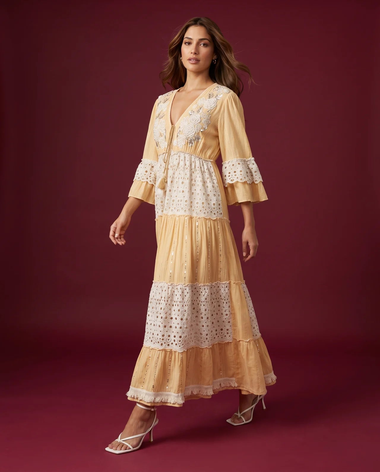 Yale Dress – Luxurious Wool Adorned with Handcrafted Sequins