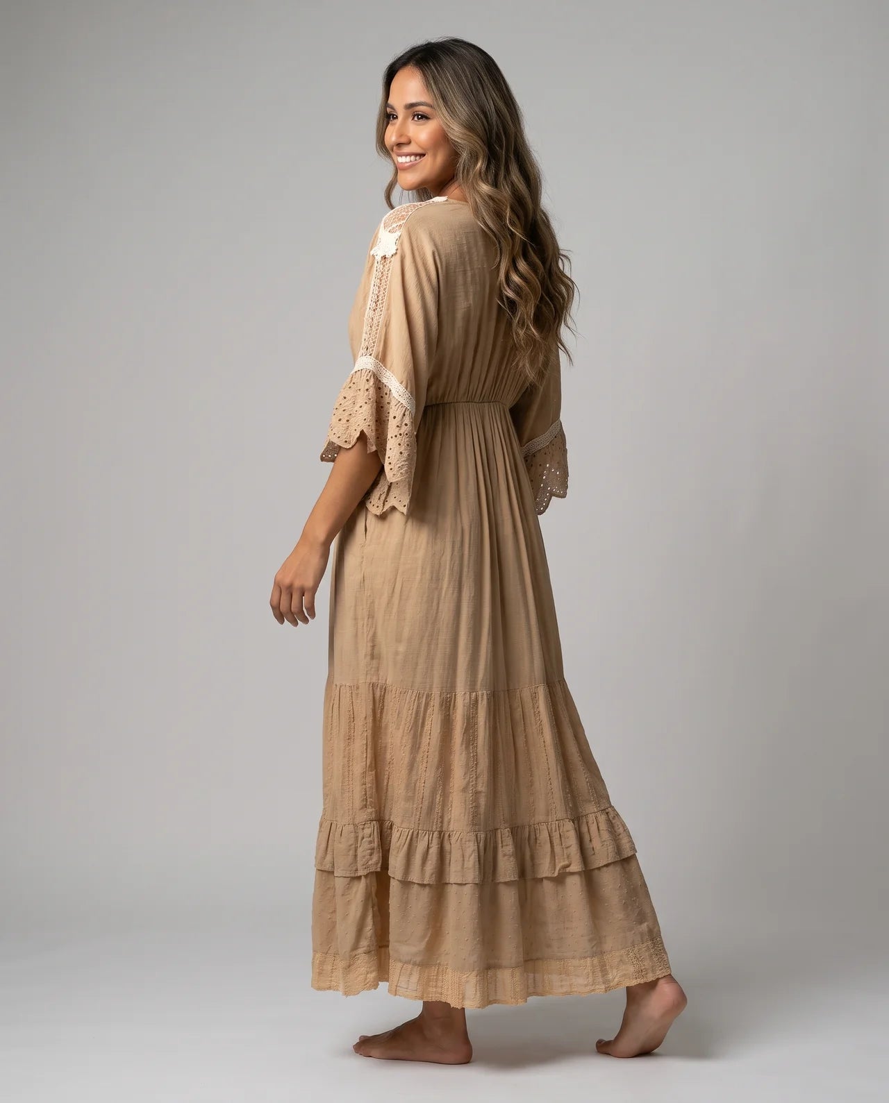 Zaylune – Embroidered Cotton Maxi Dress | Pearl & Lace