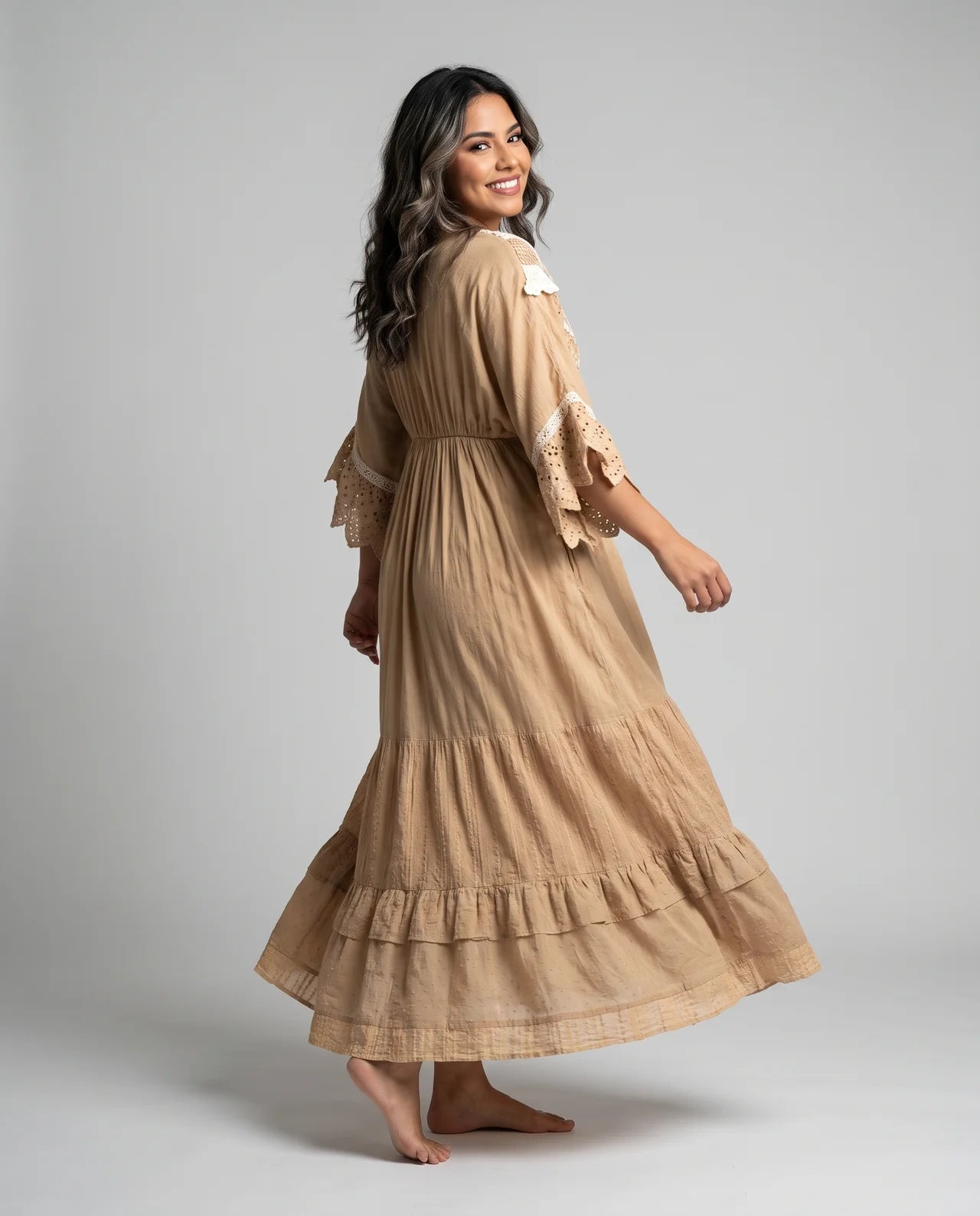 Zaylune – Embroidered Cotton Maxi Dress | Pearl & Lace