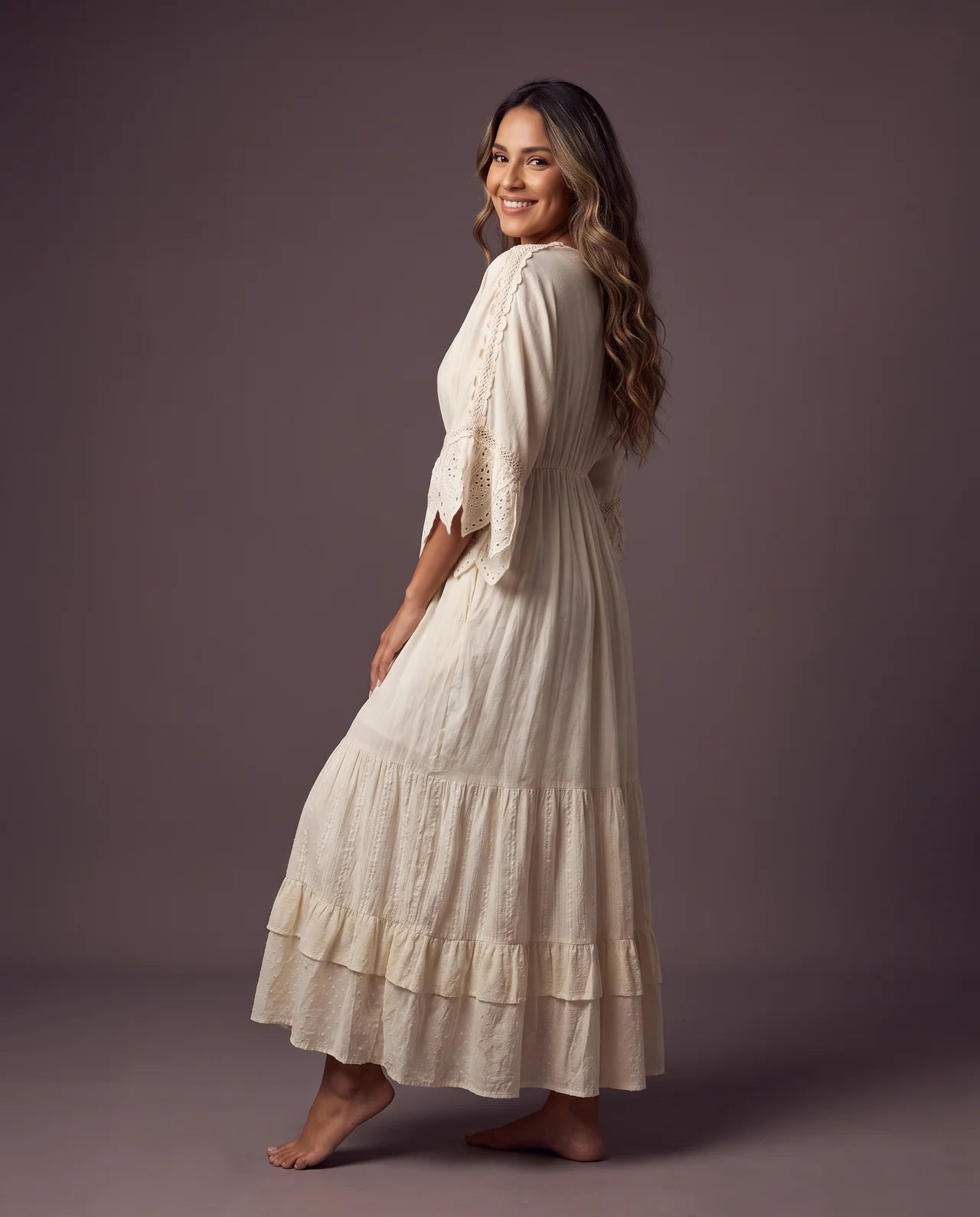 Zaylune – Embroidered Cotton Maxi Dress | Pearl & Lace