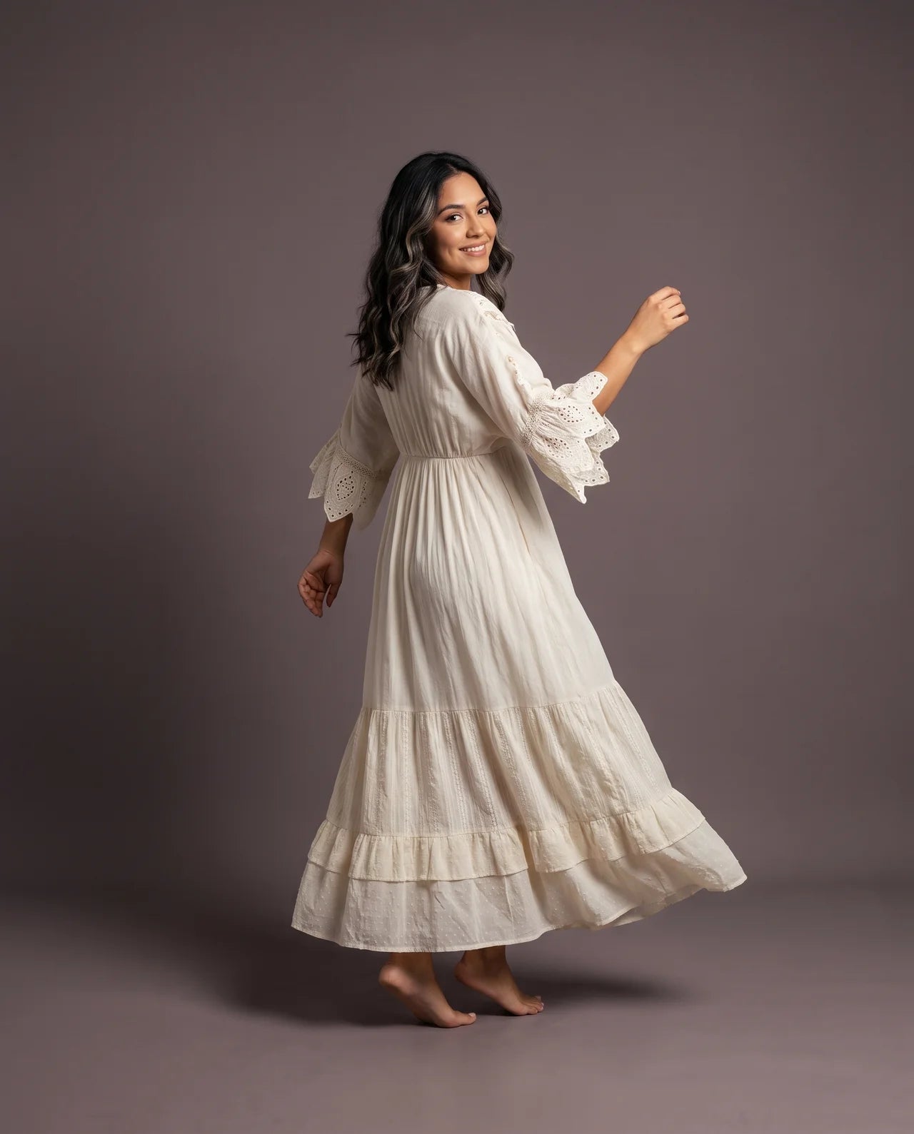 Zaylune – Embroidered Cotton Maxi Dress | Pearl & Lace